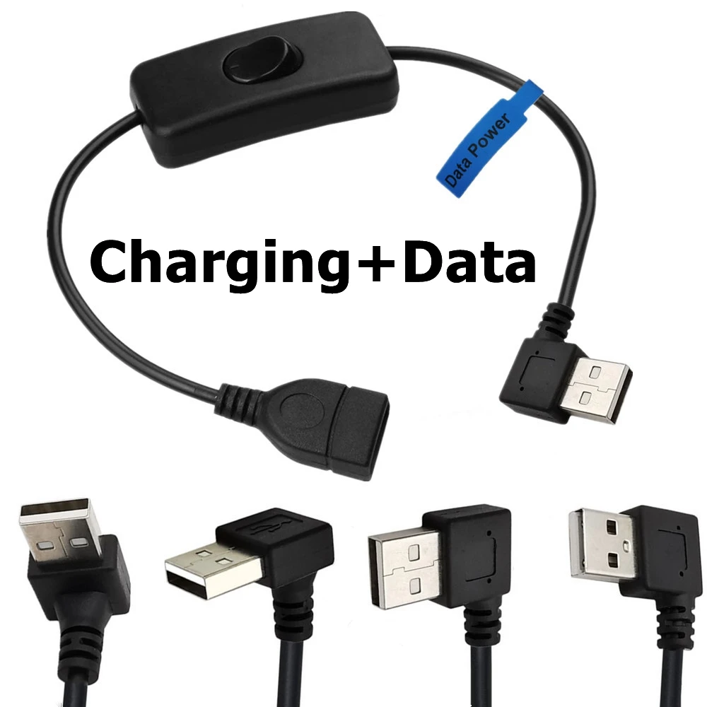 Pi Camera Cable - 90-Grad-USB-Stecker auf Buchse, Verlängerung, Ladedaten-Synchronisierungskabel mit