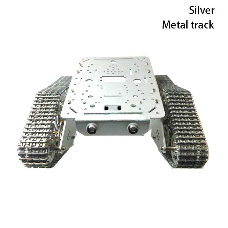 Arduino Kit - Metallisches 2WD-Panzerfahrzeug-Chassis mit Kunststoff- oder Metallketten,