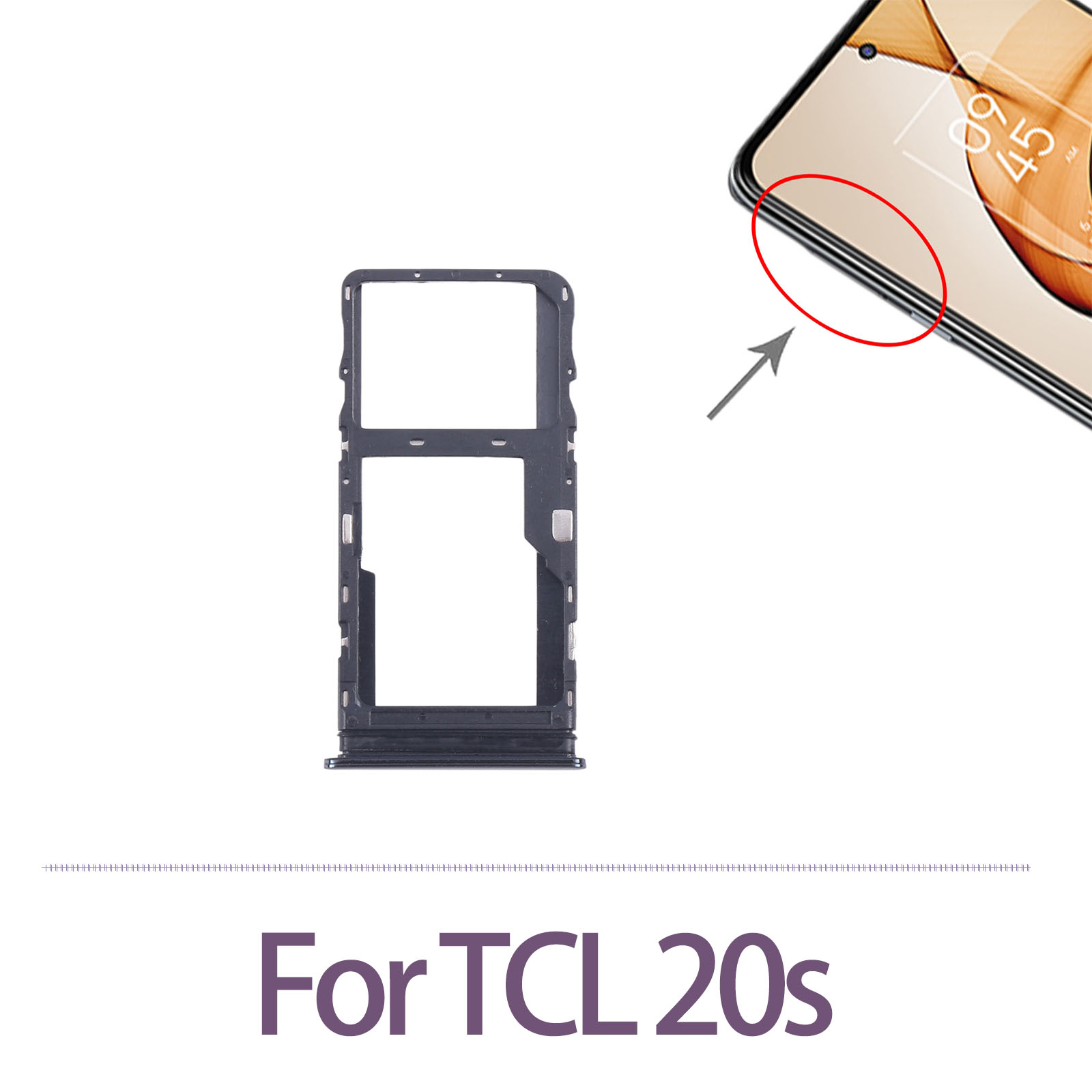 Micro Sd Card - SIM-Karten-Reparaturteil für TCL 20s SIM-Kartenfach +