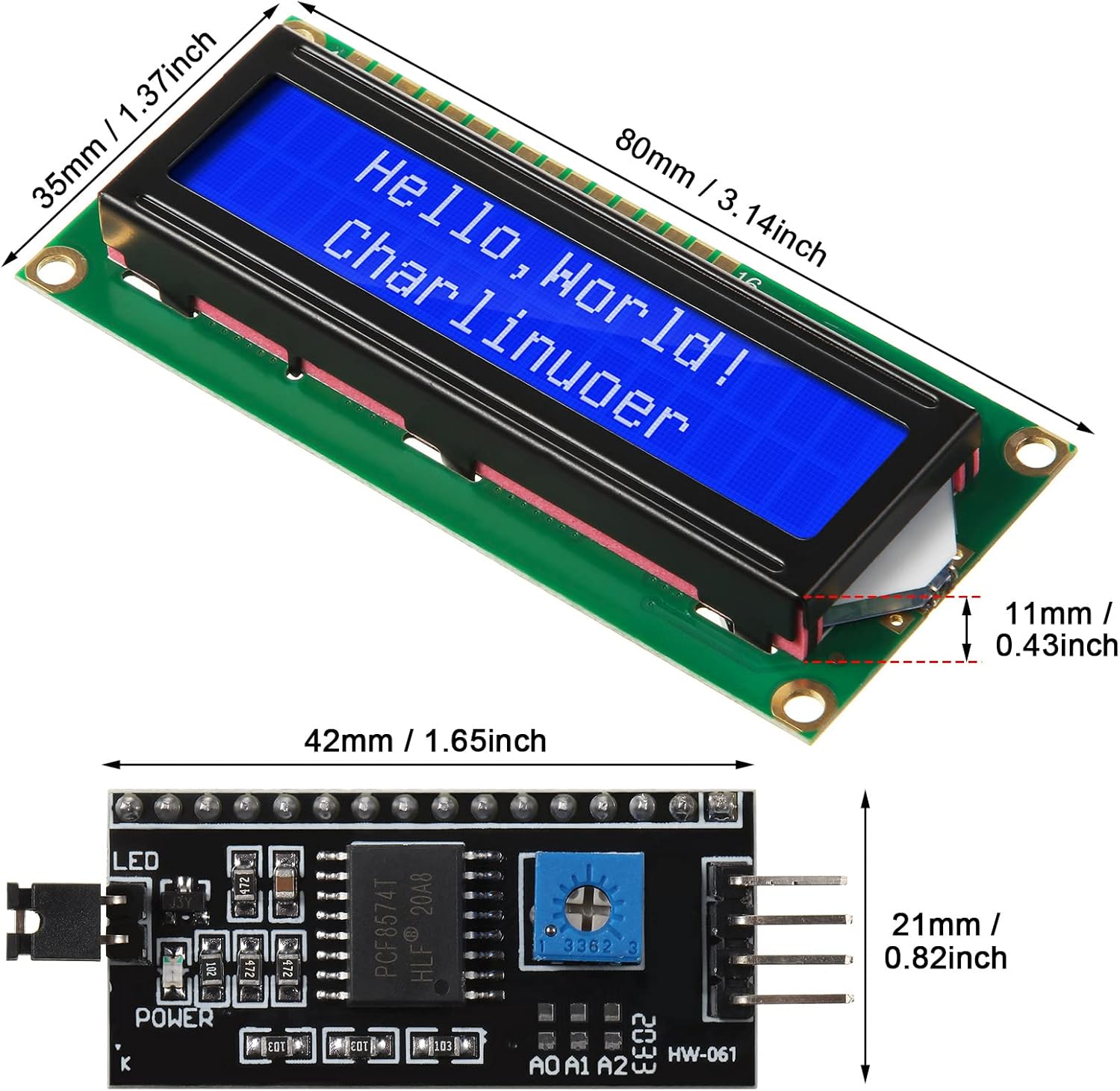 1 Set 1602 LCD 20*4 Blauer Bil – Pi Display Bewertung und Preis
